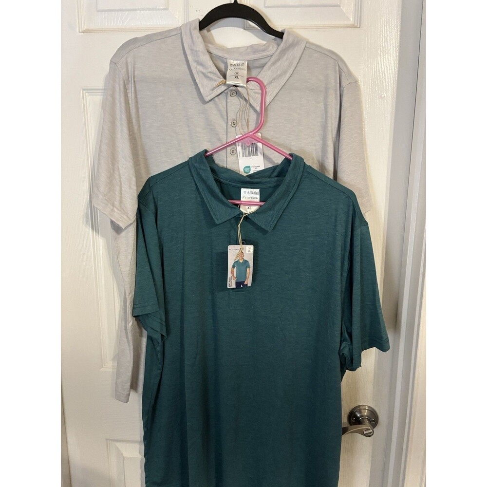Set Of 2 Green And Gray Polo Shirt Mens XL Knit Avenue New With Tags